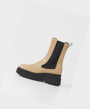 Vagabond Carla Chelsea Stövlar Dam Beige | 76528-HDPE